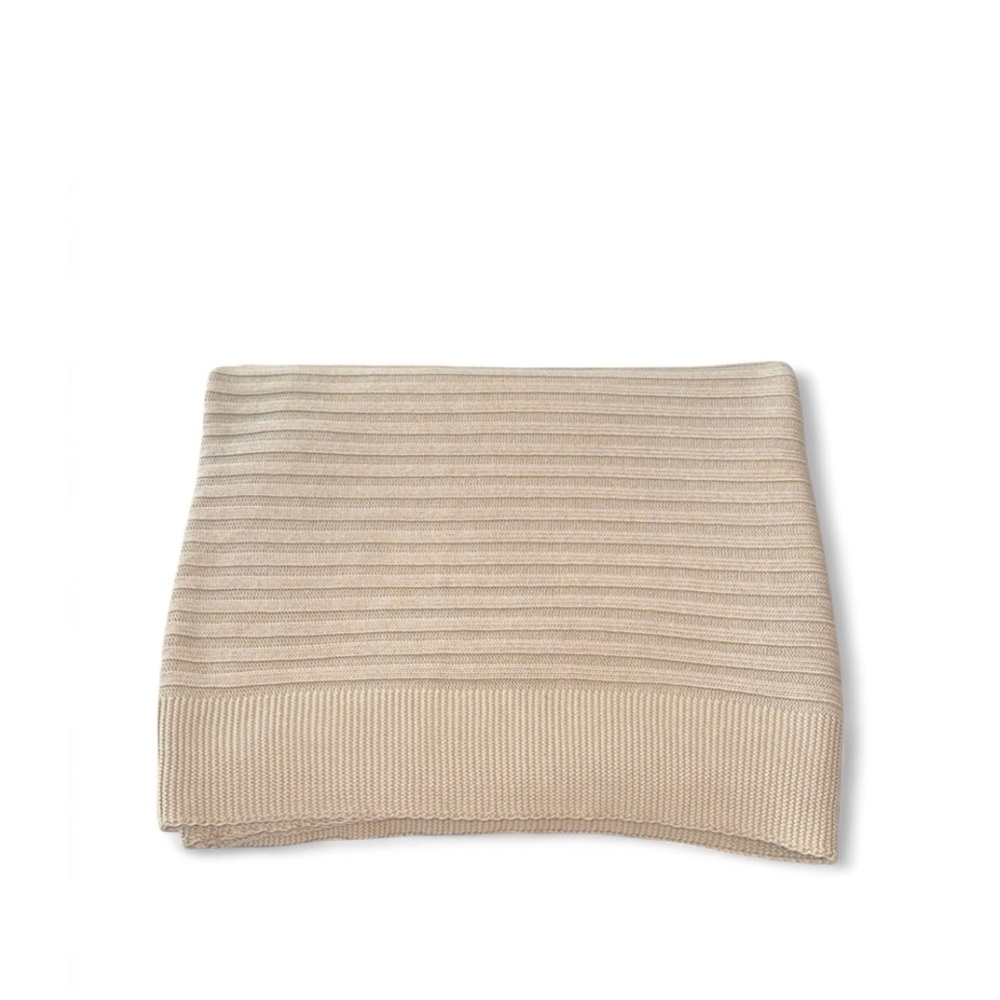 Peacock Alley Tan Beige Cotton Throw Blanket 60 x 70‎